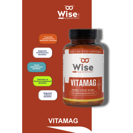 WiseLab Vitamag Magnesium Vitamin B6 Vitamin K2 Vitamin D3 90 Tablets